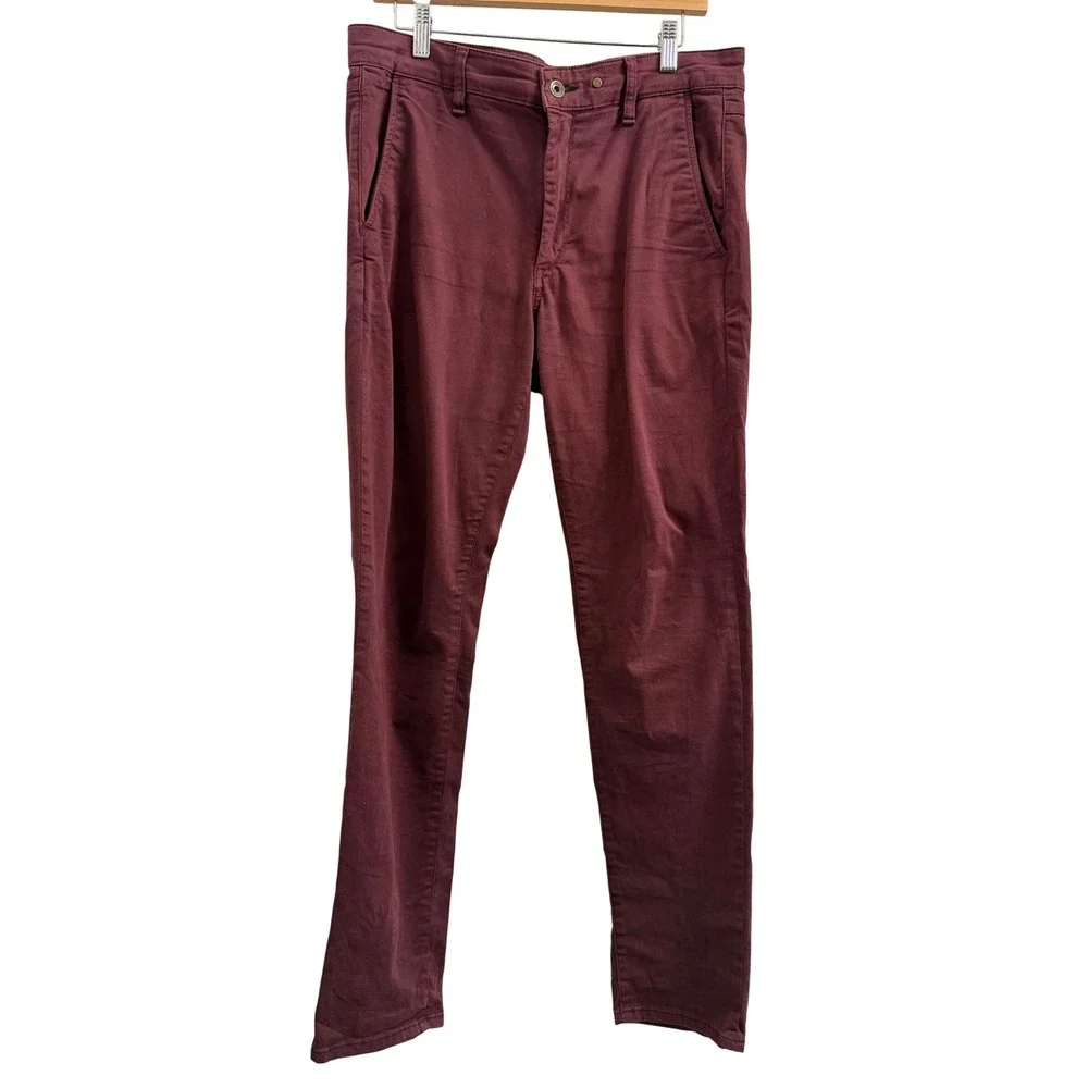 Rag & Bone Fit 2 Slim Fit‎ Chino Pants Catalina Grape Burgundy Mens  31 x 32